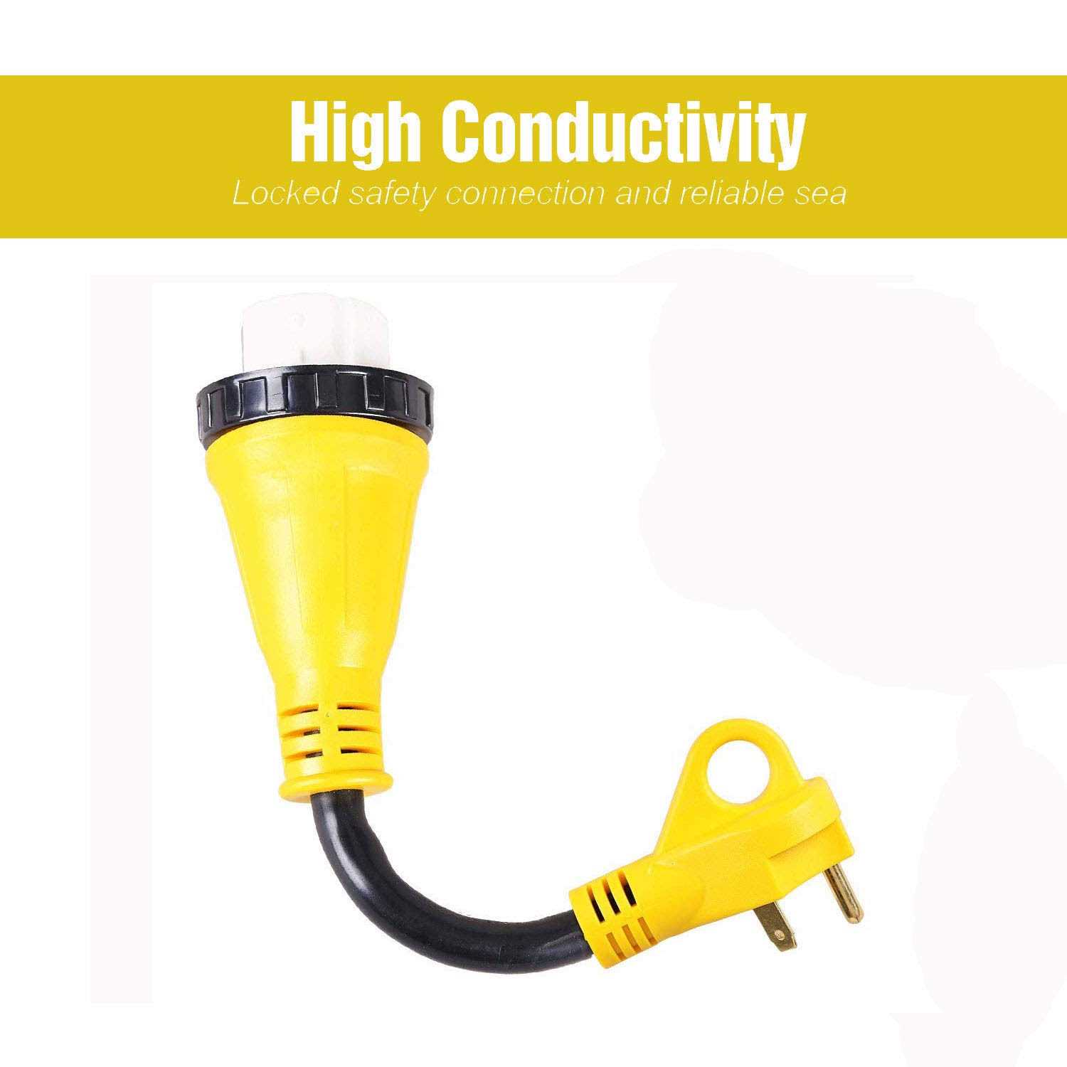 RV Power Adapter Cord Extension 30 Amp Male to 50 Amp Female Twist Lock Power Cord Adapter RV - Image 2