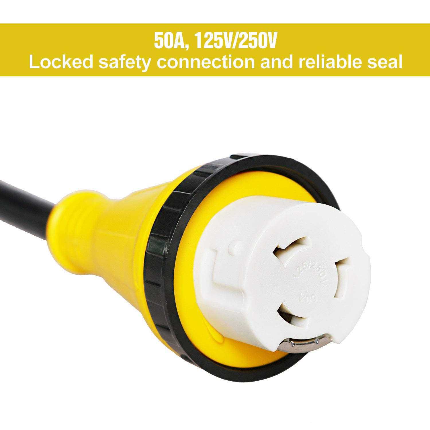 RV Power Adapter Cord Extension 30 Amp Male to 50 Amp Female Twist Lock Power Cord Adapter RV - Image 4