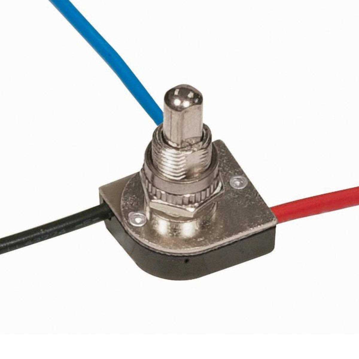 Satco 90-1679 3-Way Metal Push Switch Nickel Finish 90/1679