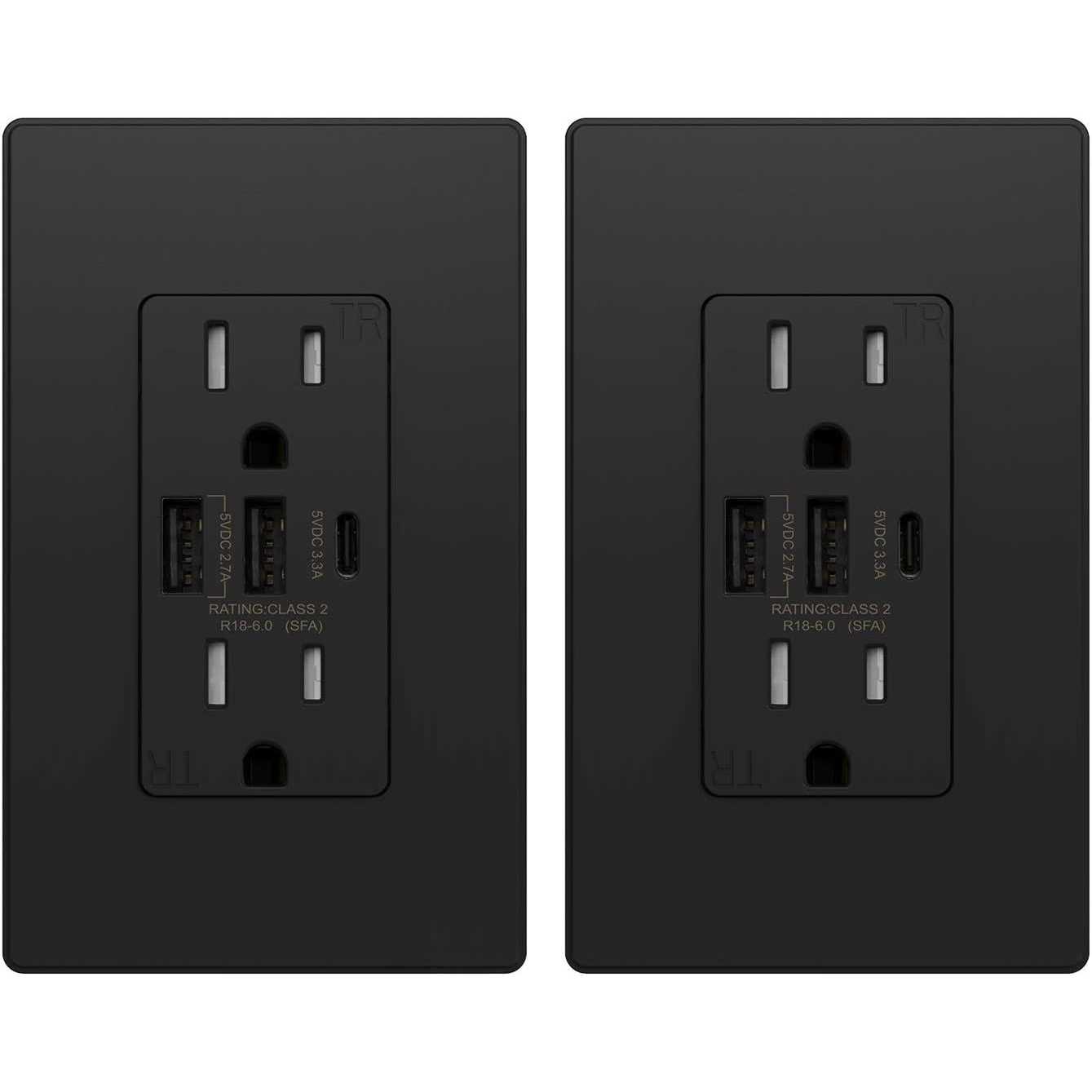 ELEGRP USB Outlets Receptacles 3-Port USB C Wall Outlet 30W 6.0A USB Electrical Outlet - Image 3