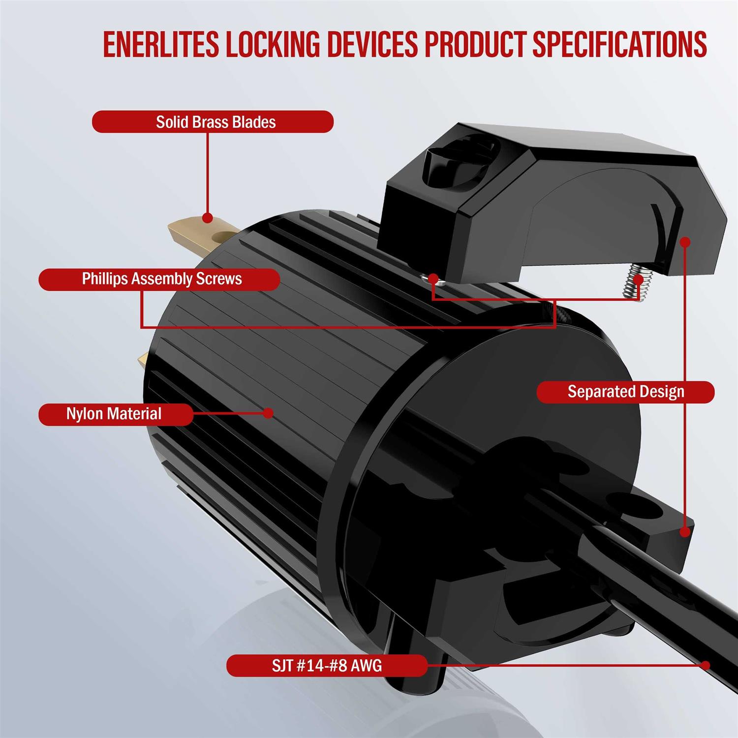 Enerlites 66461-BK Industrial Grade Locking Male Plug - Image 3