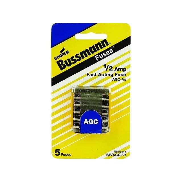Bussmann 0.5 amps Fast Acting Glass Fuse 5 pk - Image 4
