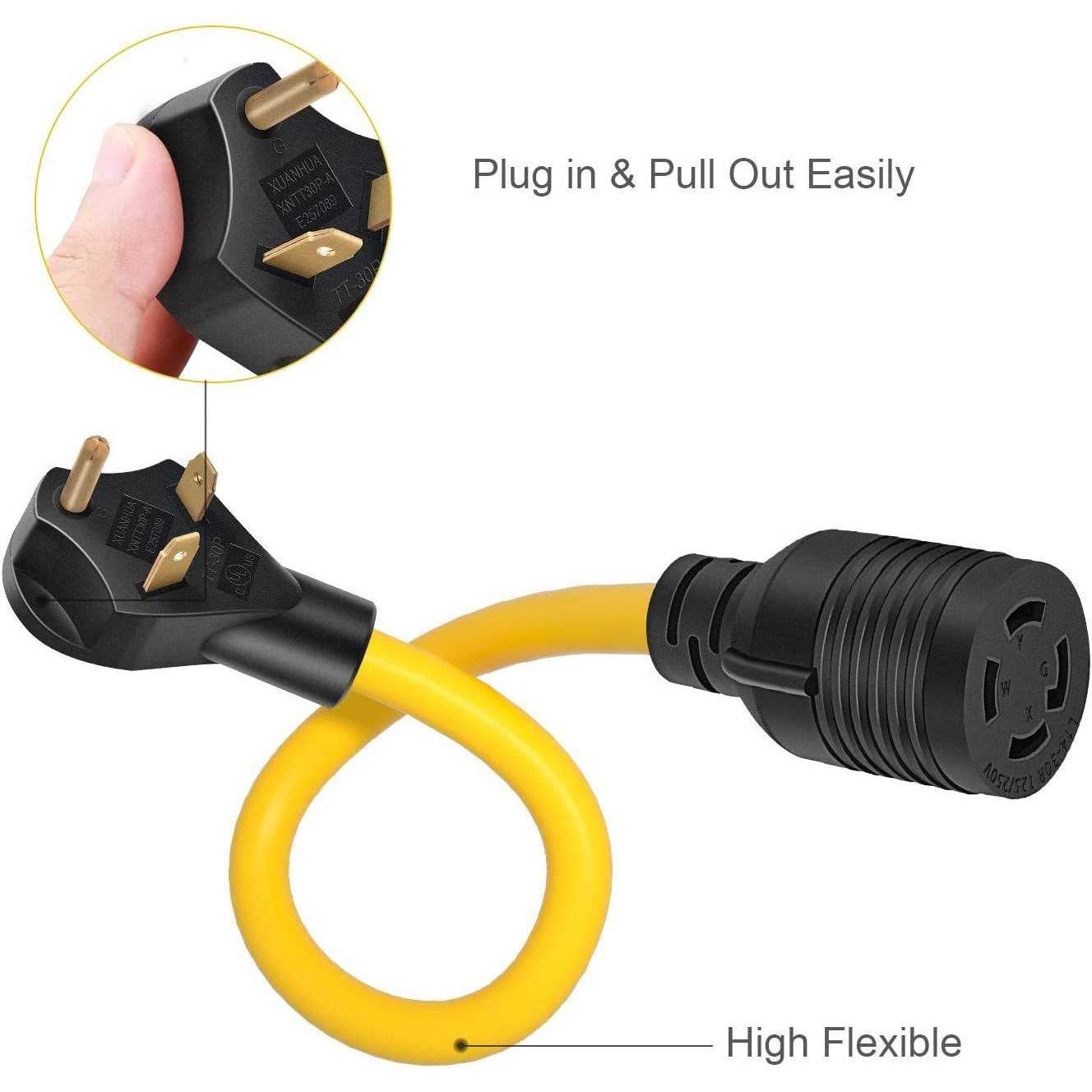 Rophor Generator Transfer Switch Adapter Cord Tt-30P Male to L14-30R - Image 4