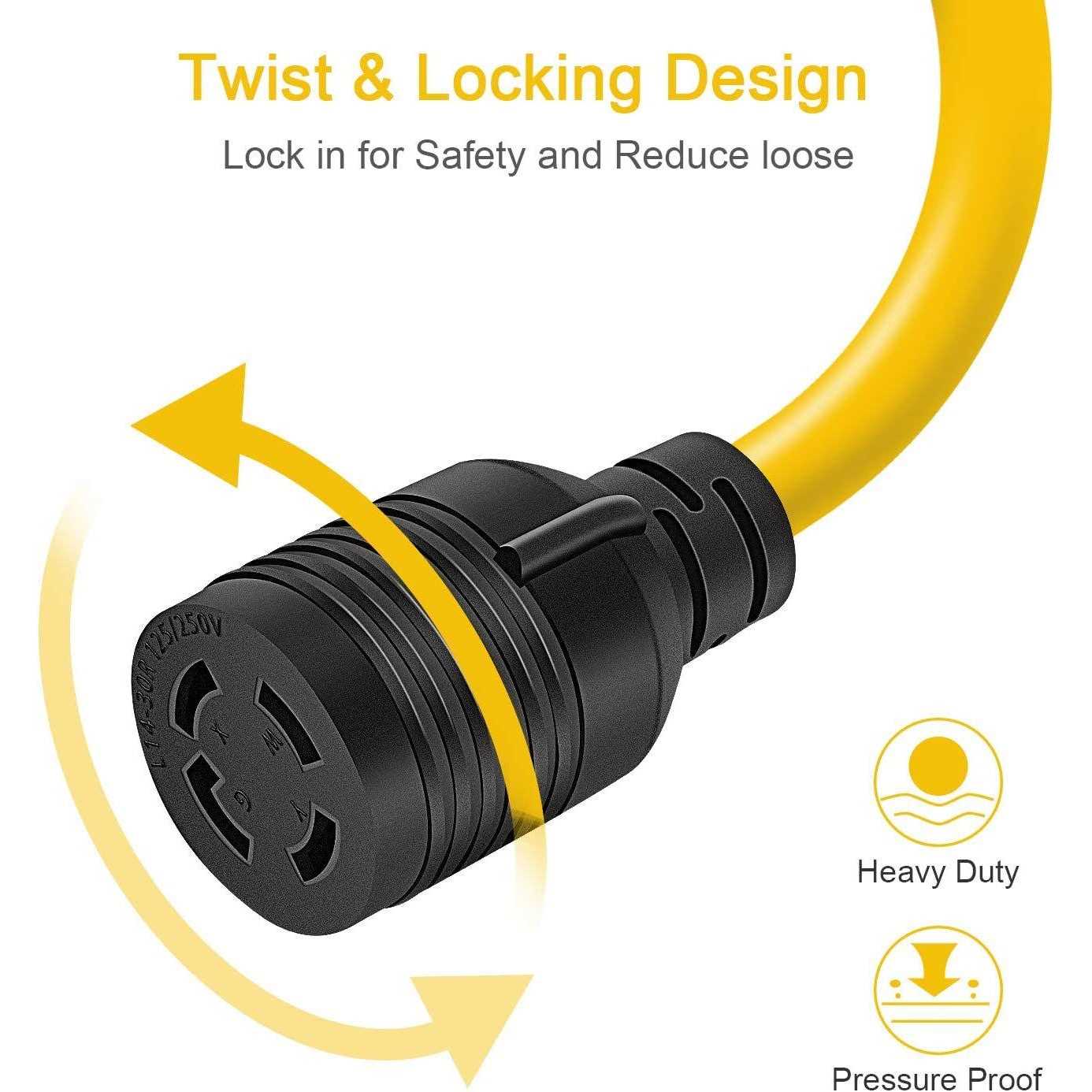 Rophor Generator Transfer Switch Adapter Cord Tt-30P Male to L14-30R - Image 5