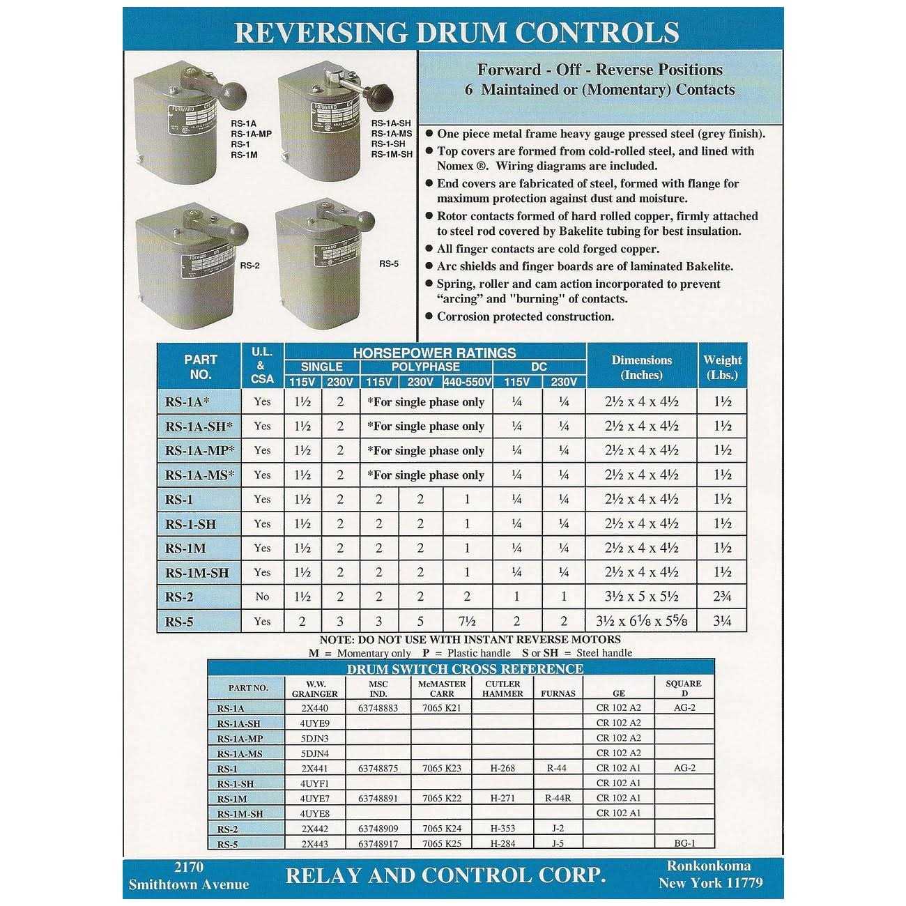 Relay Control RS-1A-SH Single Phase only Reversing Drum Control Wit - Image 4