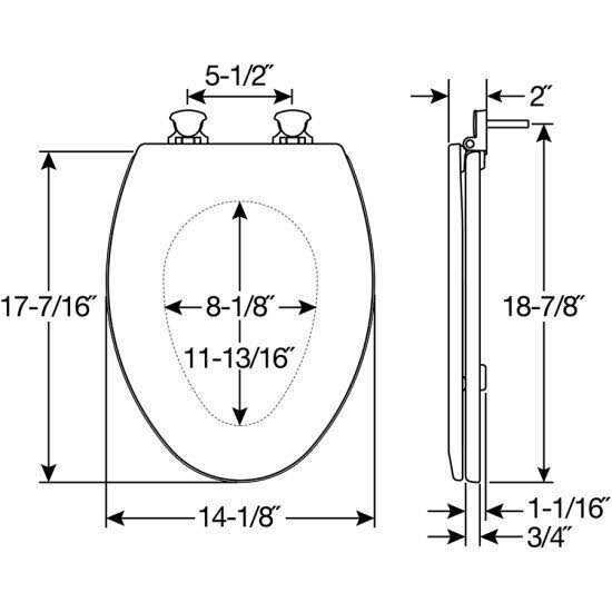 Bemis 1500EC Elongated Wood Toilet Seat - Image 4