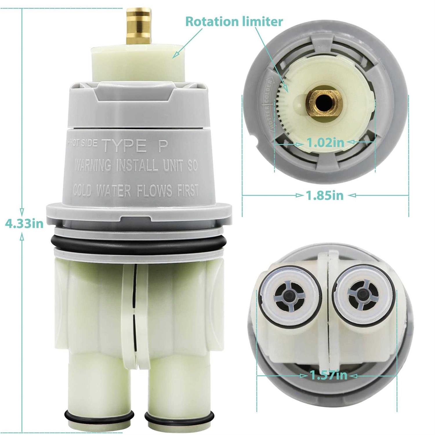 RP46074 Shower Valve Cartridge Assembly Compatible for Delta Shower and Tub 13/14 Series Faucet - Image 3