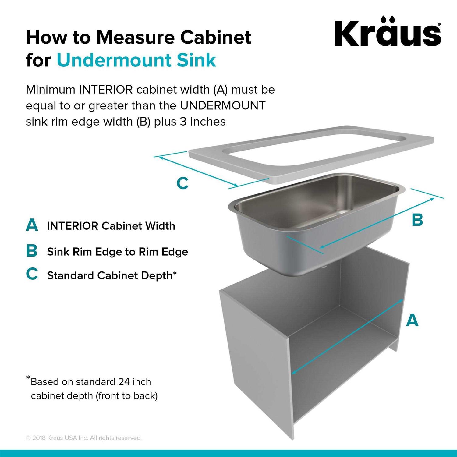 Kraus KBU14 Undermount Single Bowl Stainless Steel Kitchen Sink - Image 5