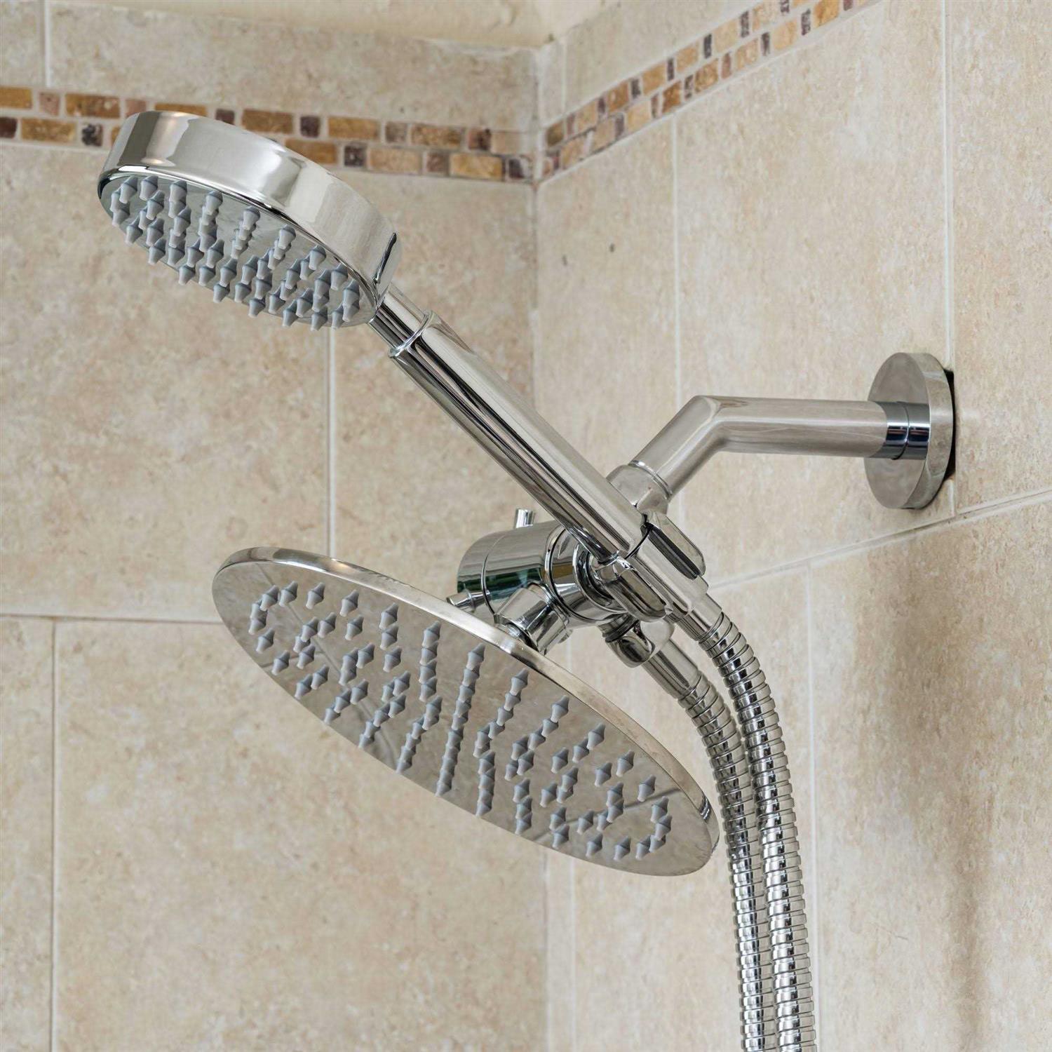 All Metal Dual Shower Head Combo 8 inch Rainfall High Flow Shower Head & Handheld Shower Head High Pressure with Hose 6ft - Image 4