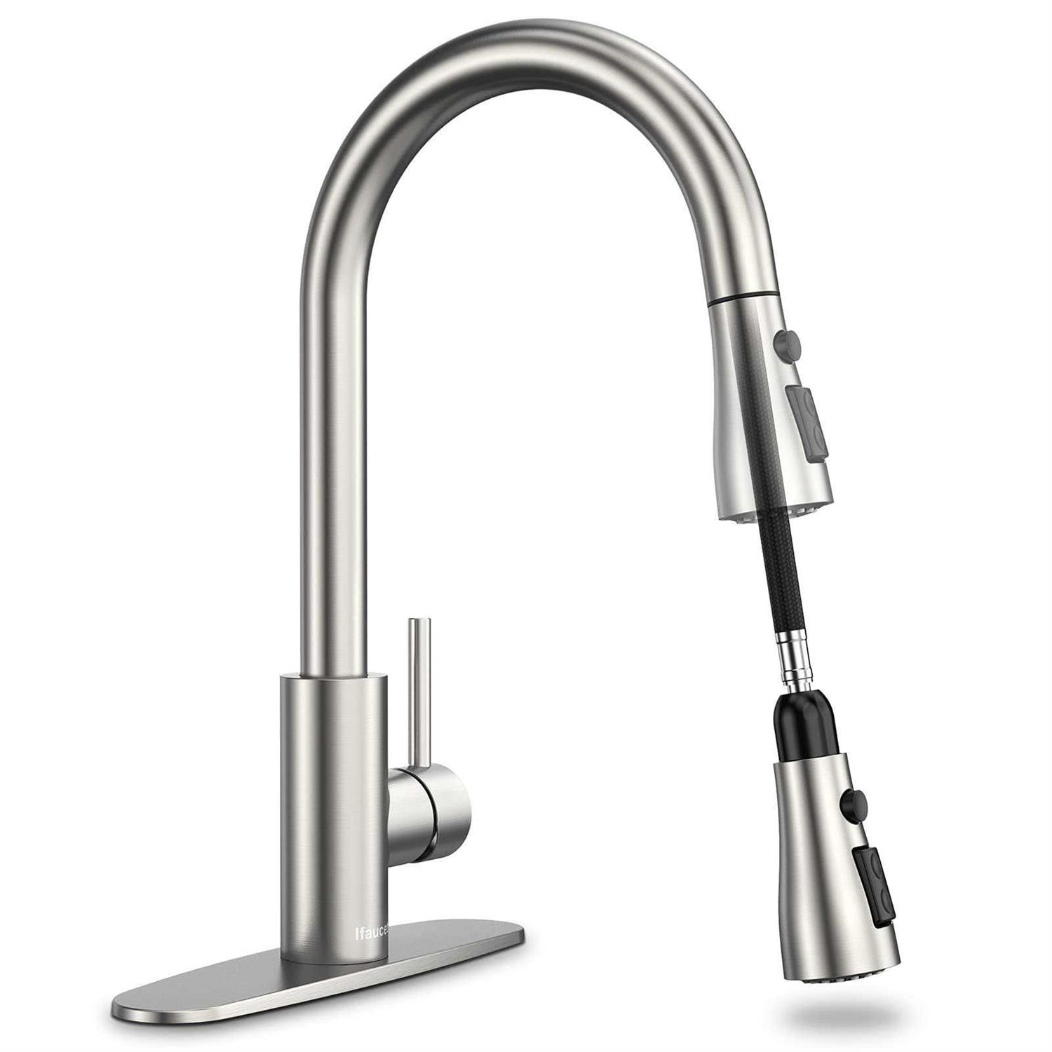 Kitchen Faucets Kitchen Faucet with Pull Down Sprayer High Arc Single Handle Kitchen Sink Faucet with Water Lines