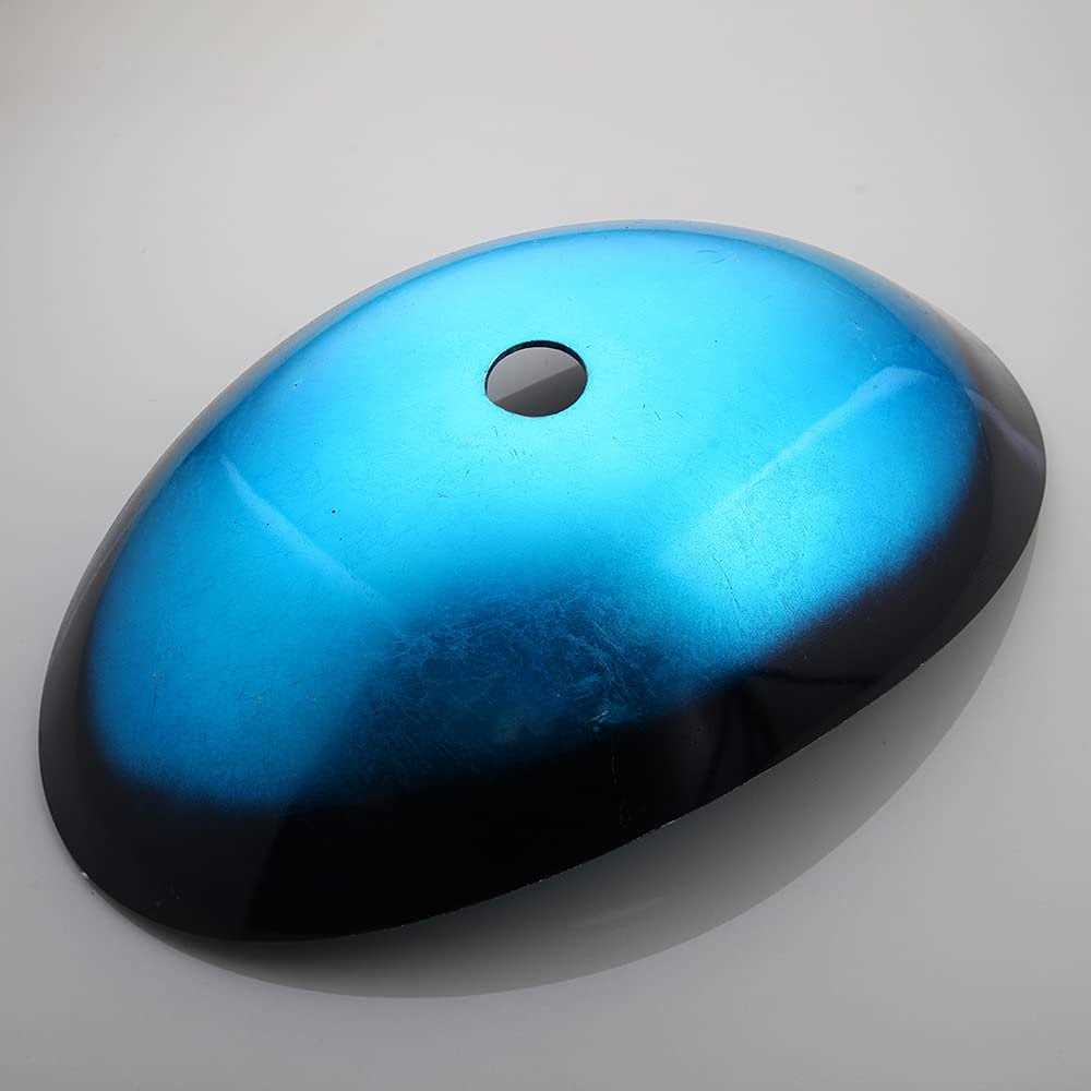 Bathroom Oval Glass Vessel Sinks Countertop Basin Bowl Combo Blue Black - Image 3