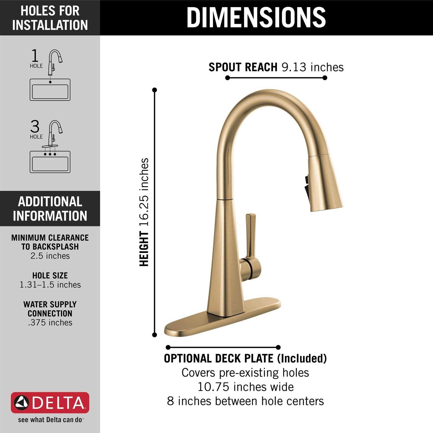 Delta Lenta Single-Handle Pull-Down Kitchen Faucet - Image 2