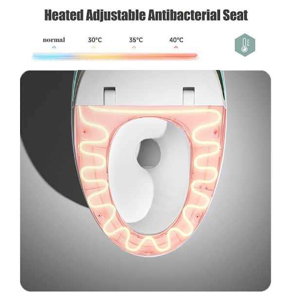 Smart Toilet with Auto Open Lid, Auto Flush, Adjustable Heater Warm Wind and Seat - Image 3
