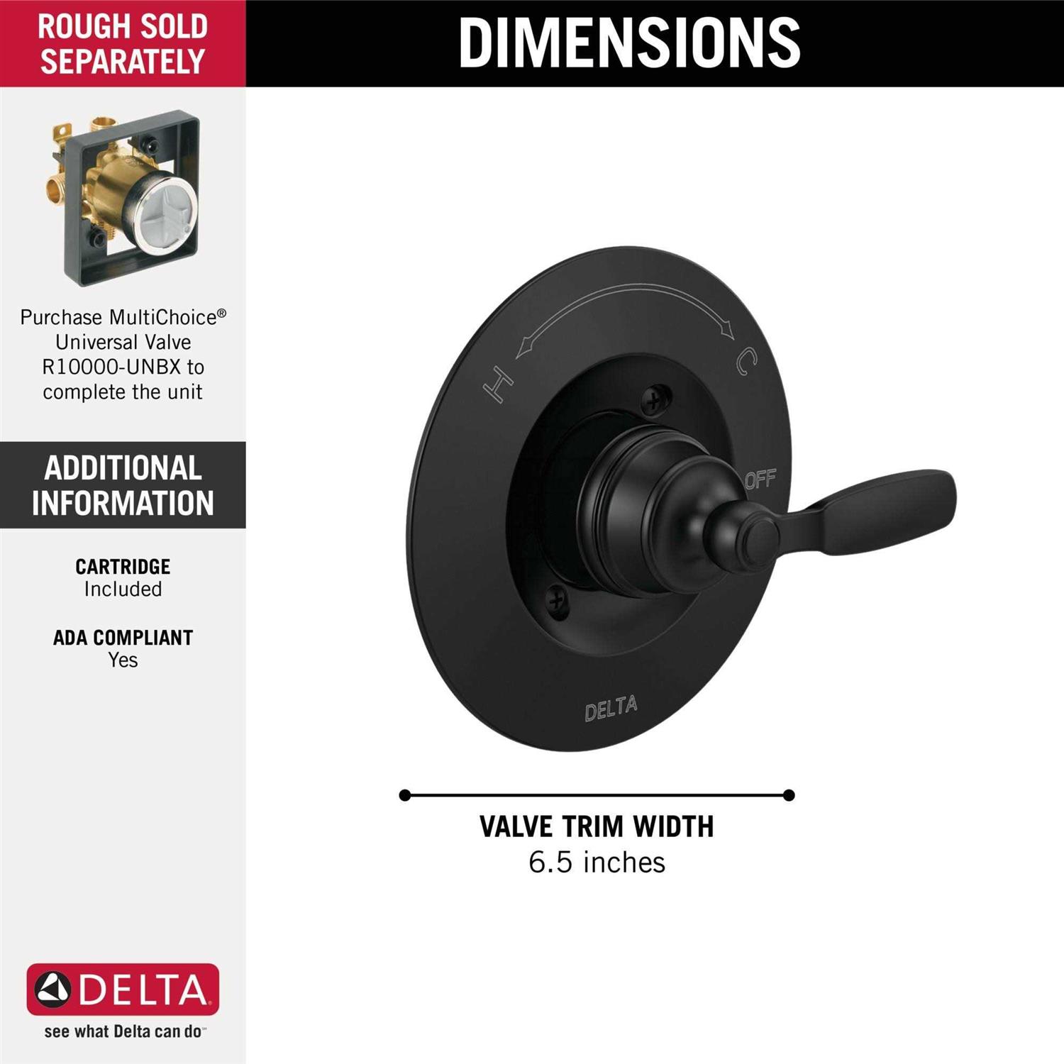 Delta Woodhurst Valve Only Trim - Image 3