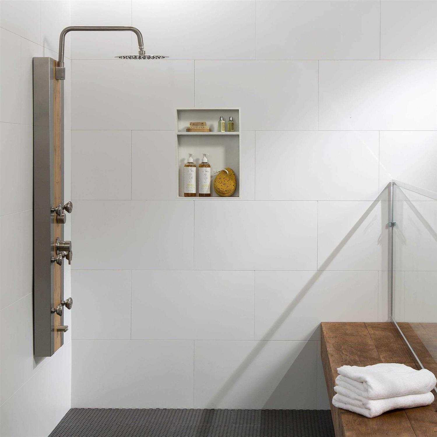 Palisade Wall Tile Shower Kit 25.6 in. x 14.8 in. Tile Kit - Image 5