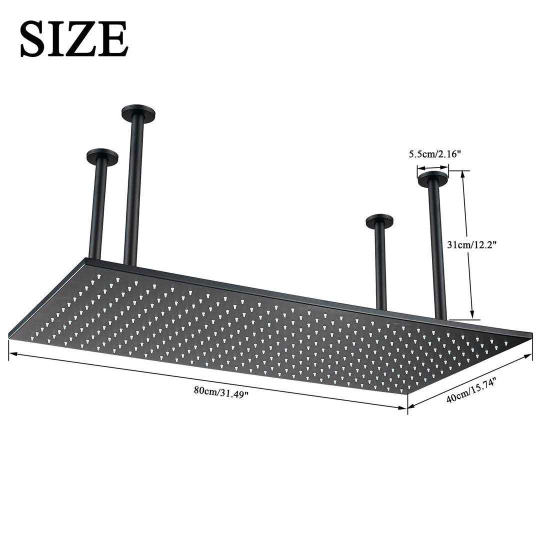 Senlesen 310-PH4080HS Rain Fixed Shower Head 2.5 GPM GPM with Self-Cleaning - Image 5