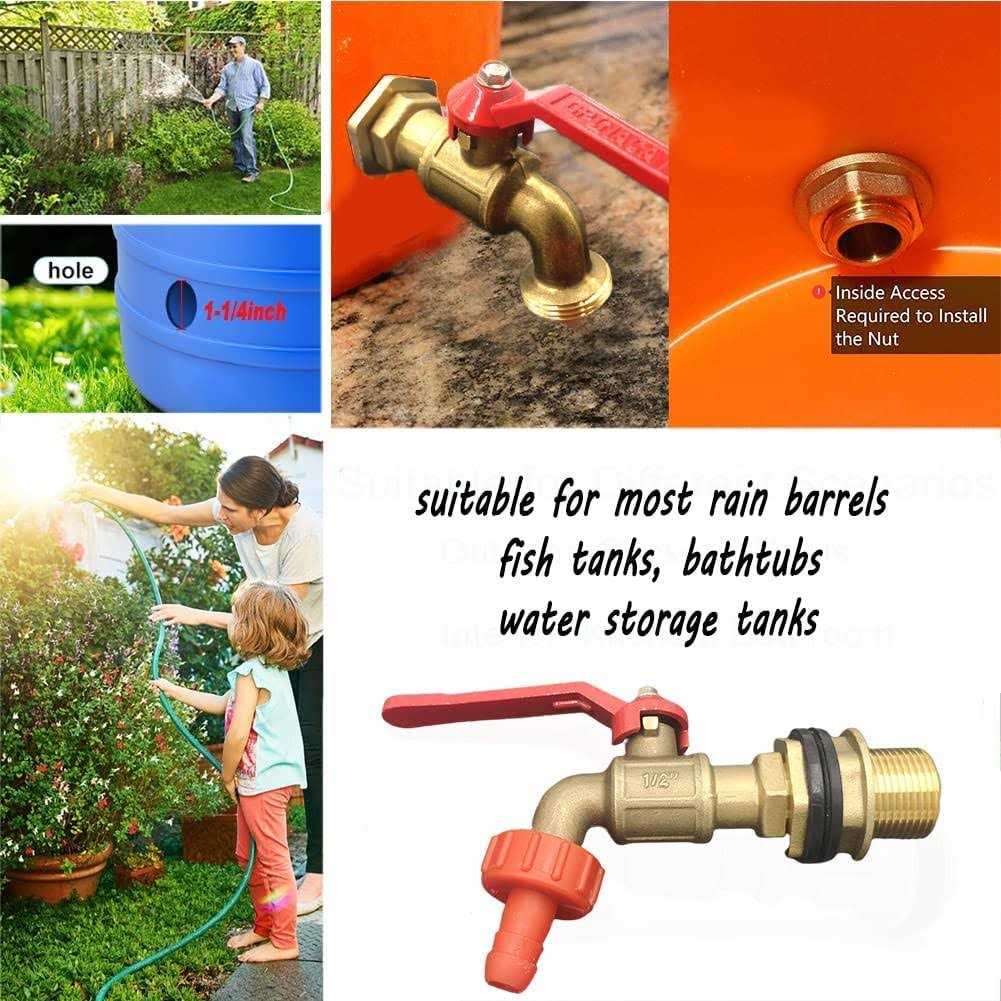 Rain Barrel Spigot Brass Faucet Kit for Rain Water Barrel Water Tanks - Image 3