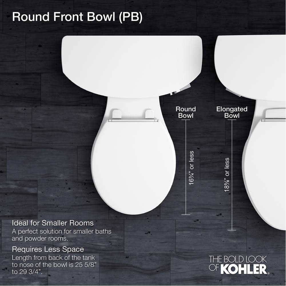 Kohler Cimarron ComForteeight Two-Piece Round-Front 1.28 GPF chair Height Toilet - Image 4