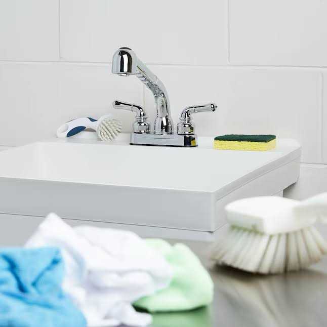 Project Source Chrome 2-Handle Utility Faucet with Pulldown Sprayer - Image 3