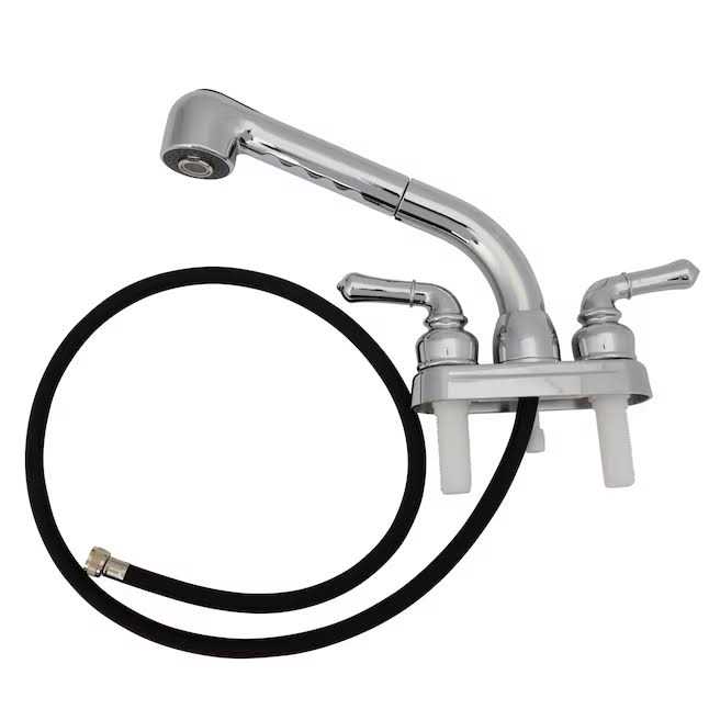 Project Source Chrome 2-Handle Utility Faucet with Pulldown Sprayer - Image 4
