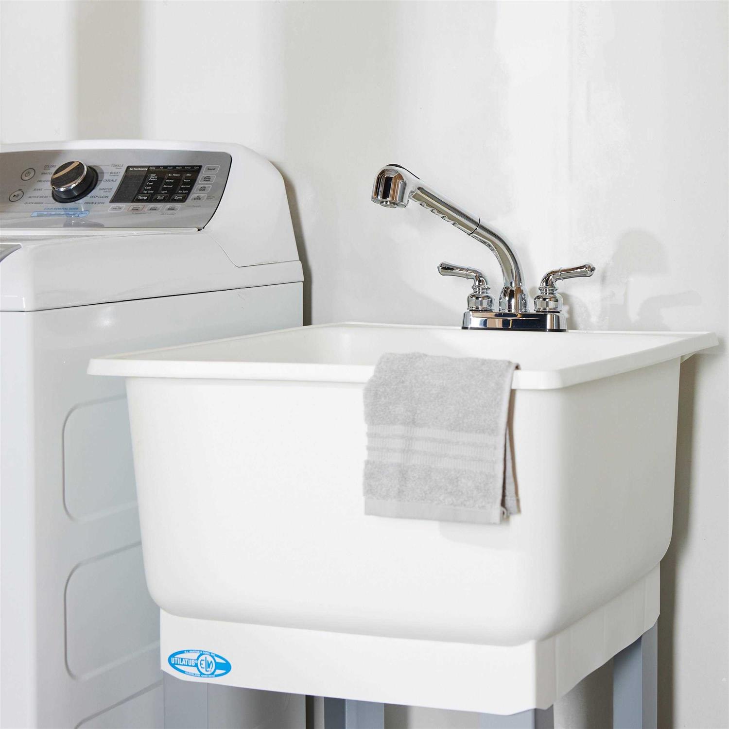 Project Source Chrome 2-Handle Utility Faucet with Pulldown Sprayer - Image 5