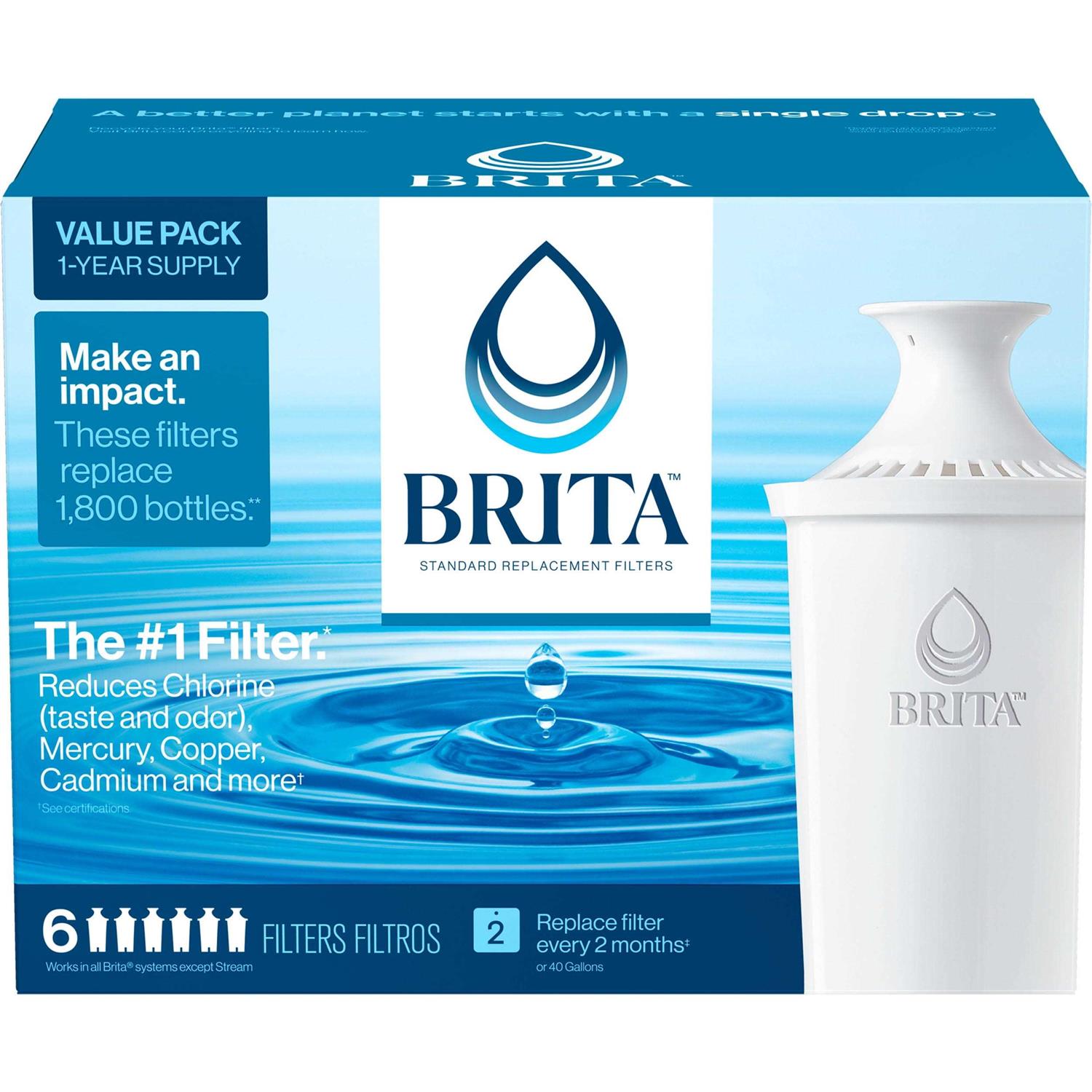 Brita Standard Water Filter, Replacement Filters for Pitchers and Dispensers - Image 2
