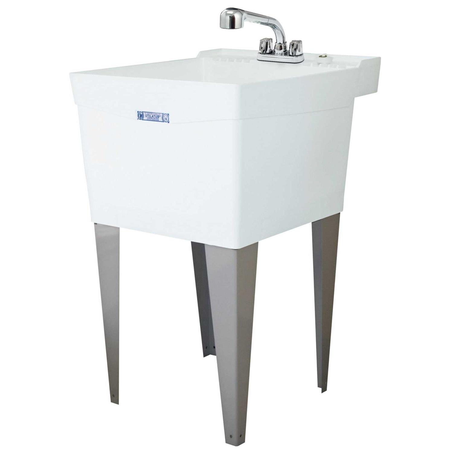 Mustee Utilatub 20 in. W x 24 in. D Single Thermoplastic Laundry Tub 19CFP