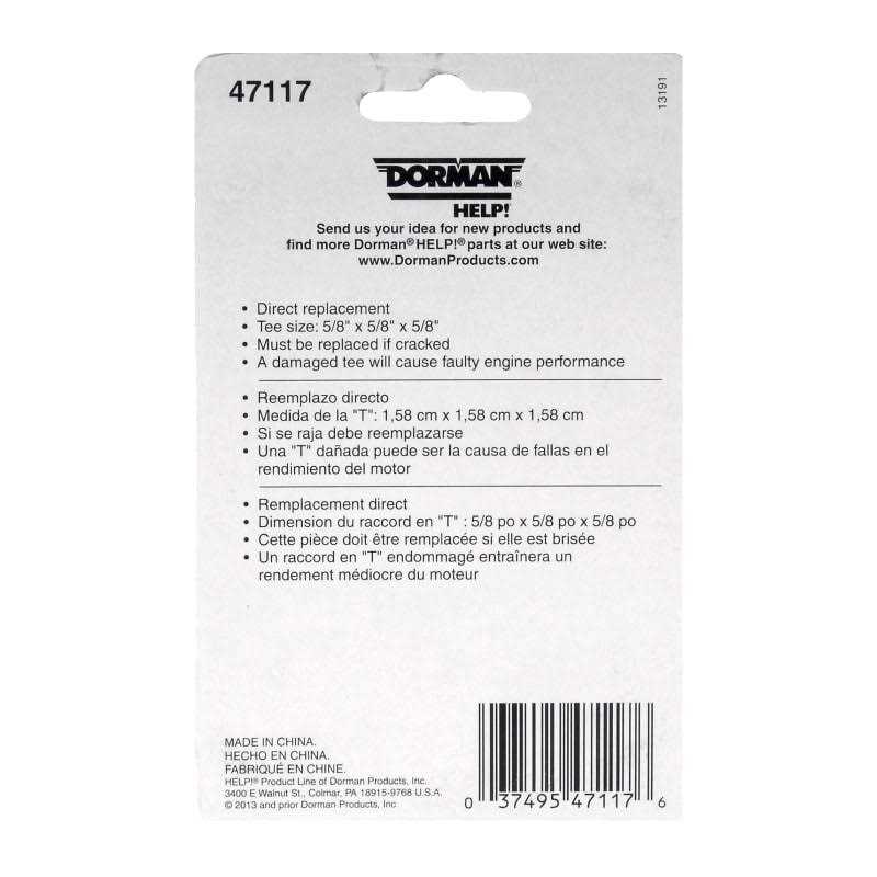 Dorman 47117 Heater Hose Tee - Image 5