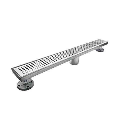 Neodrain Linear Shower Drain with Removable Quadrato Pattern Grate - Image 2
