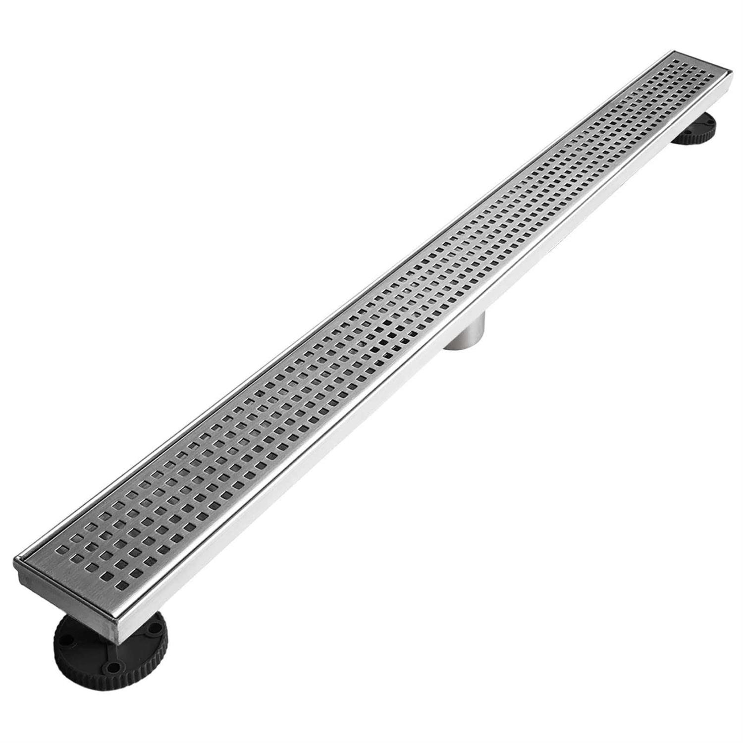 Neodrain Linear Shower Drain with Removable Quadrato Pattern Grate - Image 5