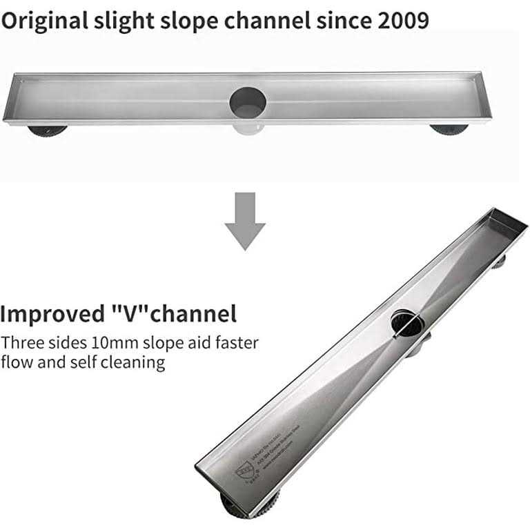 Neodrain Linear Shower Drain with Removable Quadrato Pattern Grate - Image 2