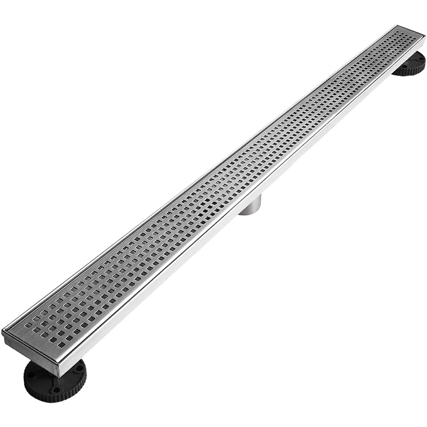 Neodrain Linear Shower Drain with Removable Quadrato Pattern Grate - Image 4