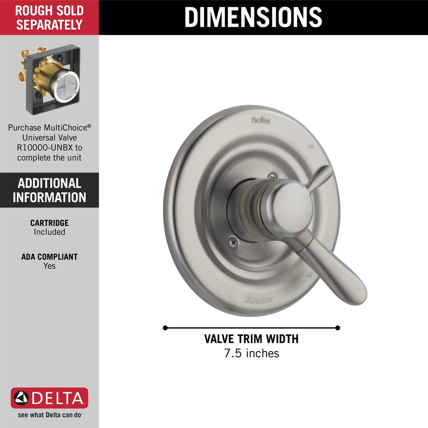 Delta Lahara Monitor 17 Series Valve Only Trim - Image 2