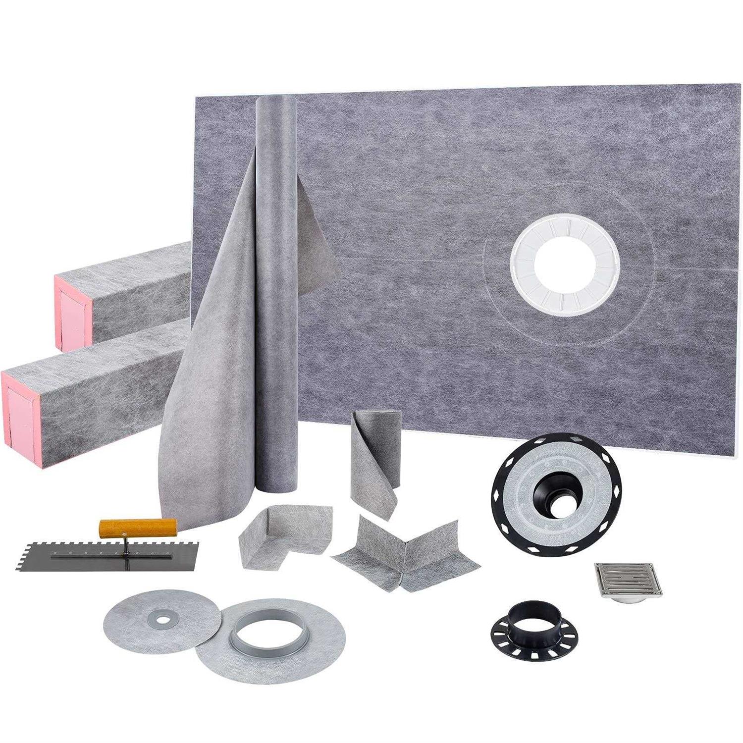 VEVOR Shower Curb Kit Watertight Shower Curb Overlay with 4 Central Bonding Flange