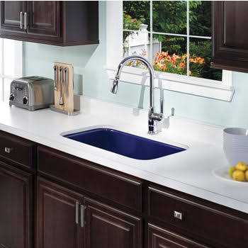 Houzer PCG-3600 Porcela Series Porcelain Enamel Steel Undermount Large Single Bowl Kitchen Sink - Image 5