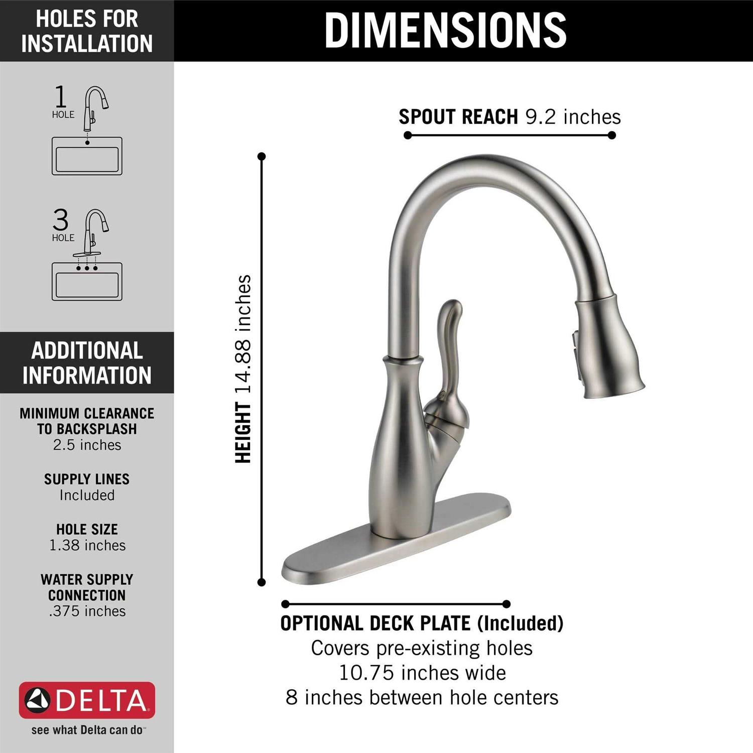 Delta Leland Single Handle Pull-Down Kitchen Faucet - Image 2