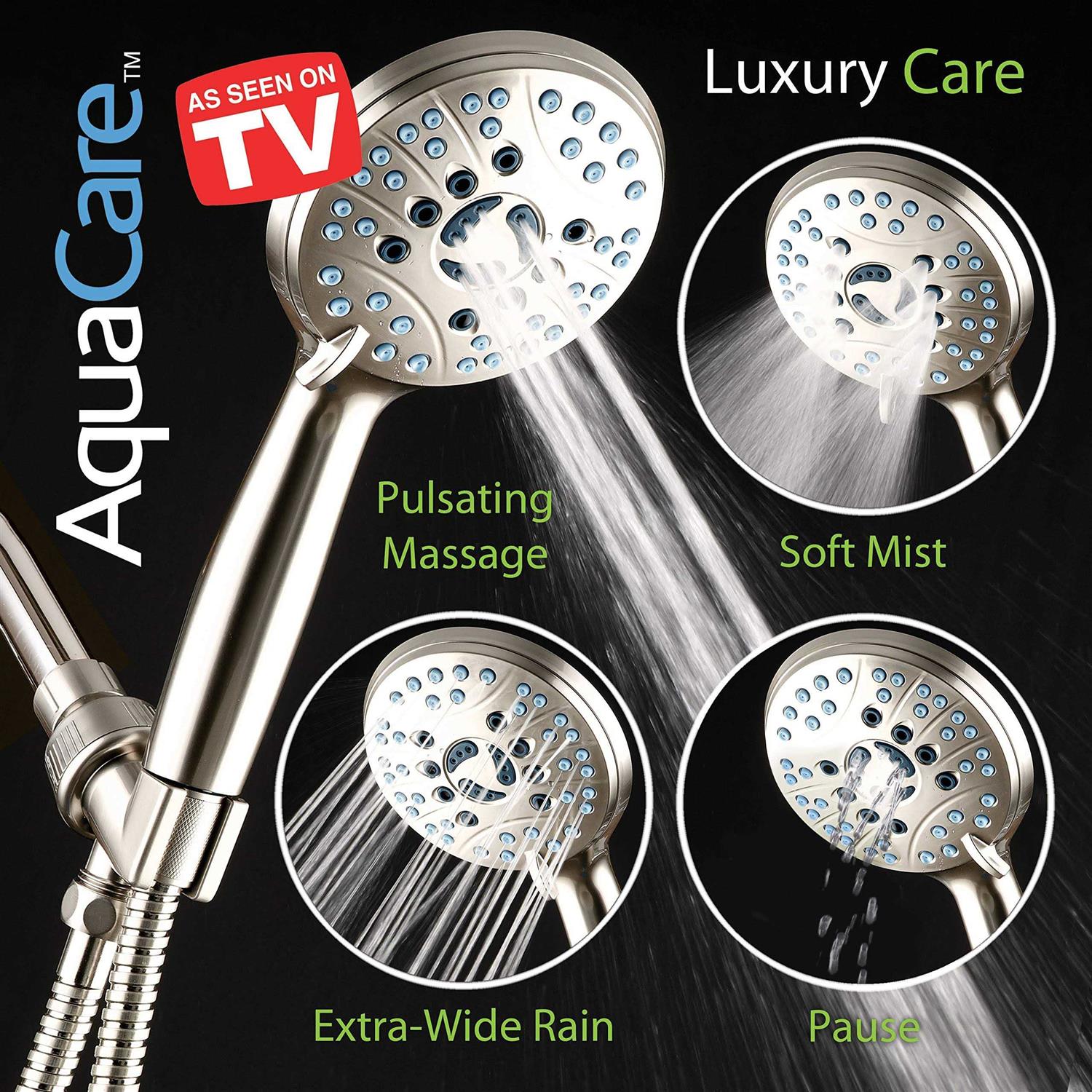 Hotel Spa AquaCare High Pressure 8-mode Handheld Shower Head Anti-clog Nozzles - Image 5