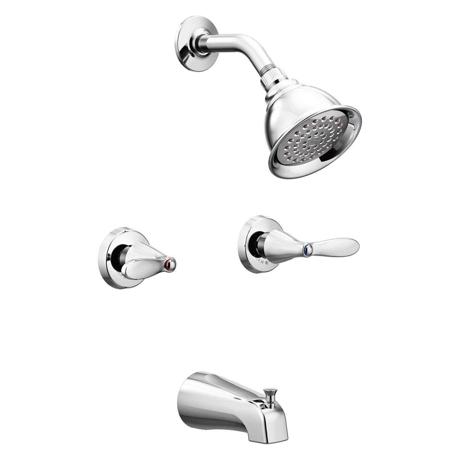 Moen Adler 2-Handle Chrome Tub and Shower Faucet - Image 5
