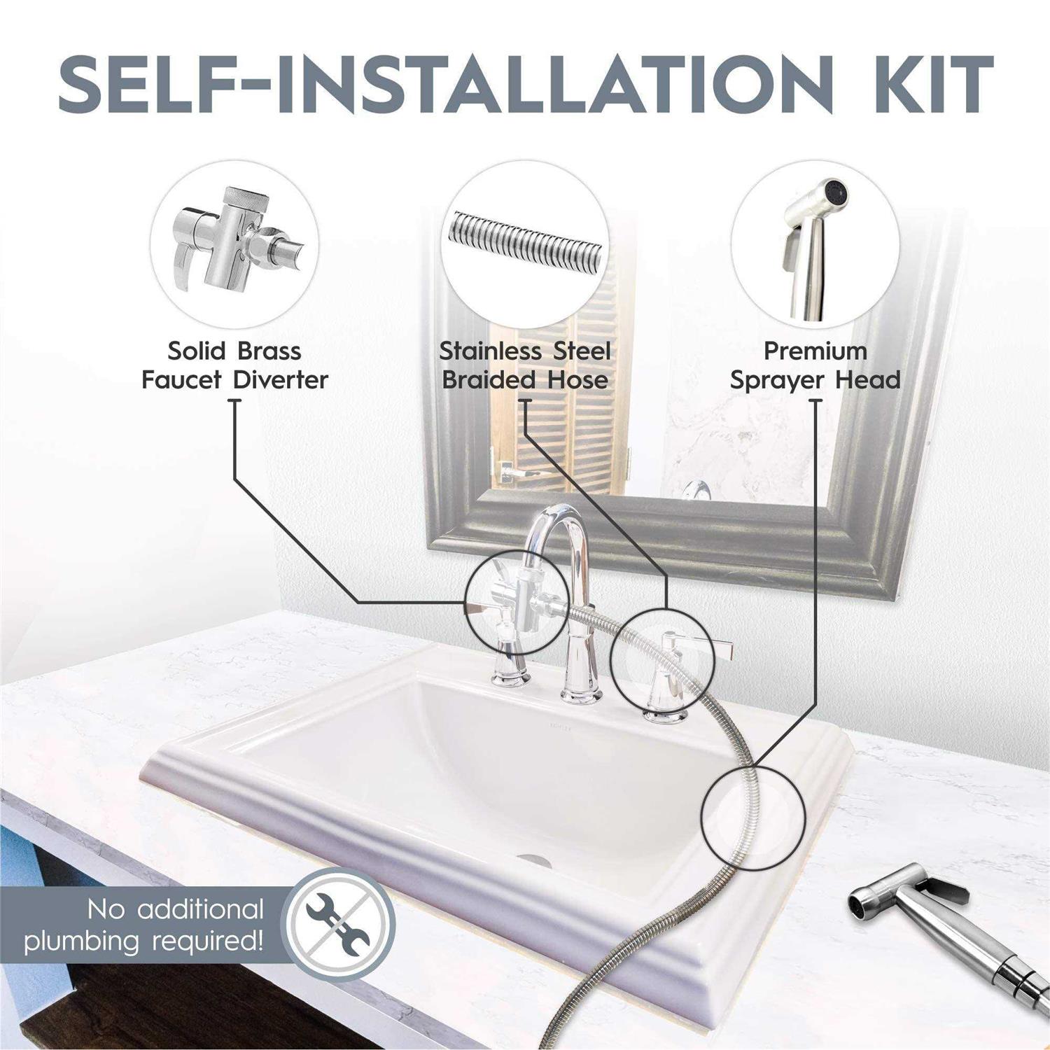 SmarterFresh Faucet Bidet Sprayer for Toilet Warm Water Handheld Sprayer with Sink Hose Attachment for Bathroom - Image 5