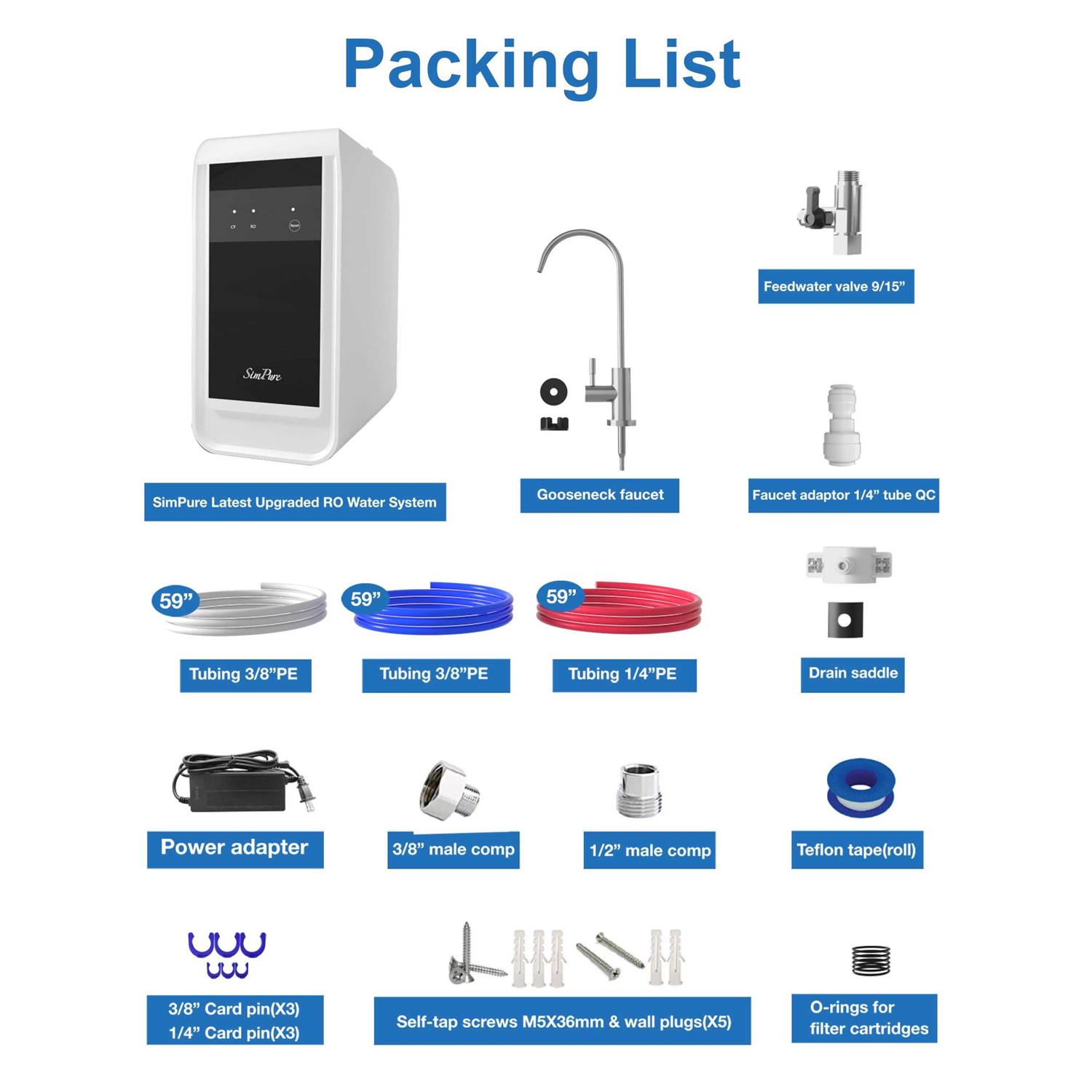 Simpure Reverse Osmosis System 600 gpd Tankless Under Sink Water Filter System with Faucet - Image 4