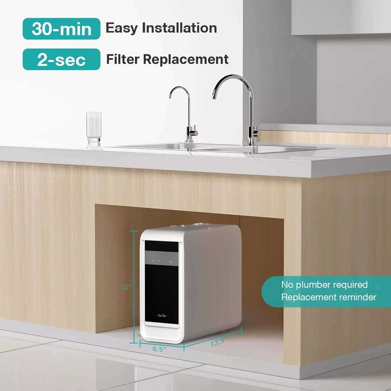 Simpure Reverse Osmosis System 600 gpd Tankless Under Sink Water Filter System with Faucet - Image 5
