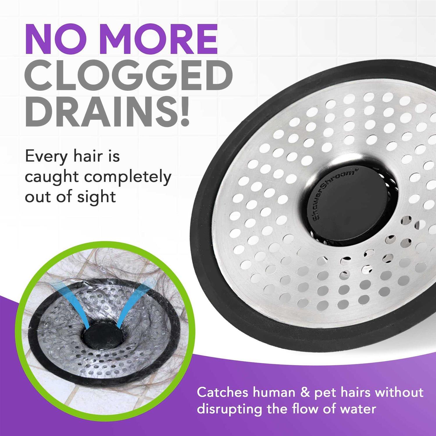 ShowerShroom Ultra Revolutionary Shower Hair Catcher Drain Protector - Image 3