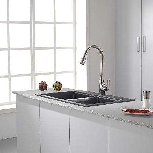 Kraus 33 Inch Dual Mount 50/50 Double Bowl Granite Kitchen Sink KGD-433B - Image 4