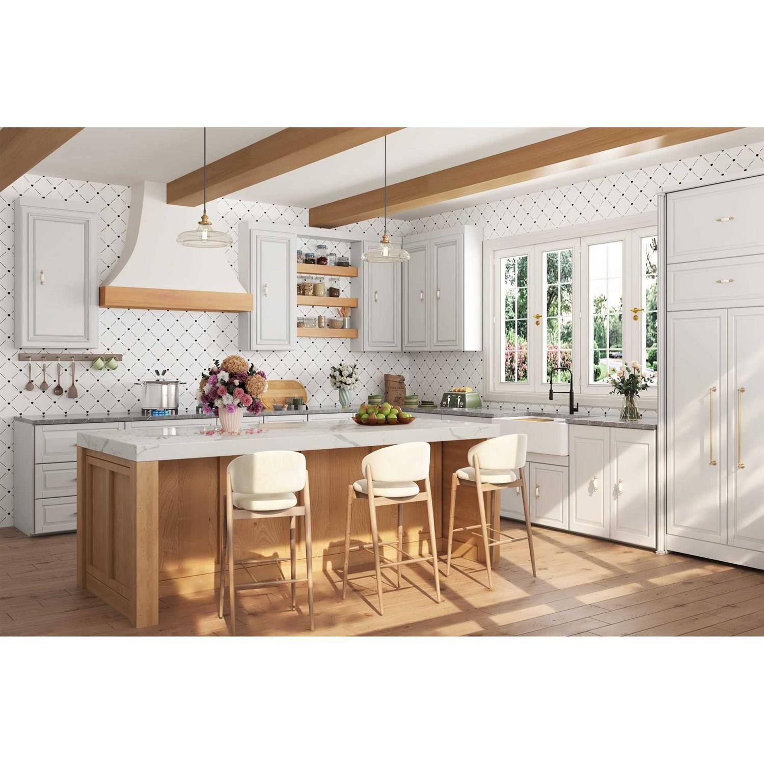 DeerValley White Fireclay 33 in. Single Bowl Farmhouse Apron Workstation Kitchen Sink with Accessories - Image 3