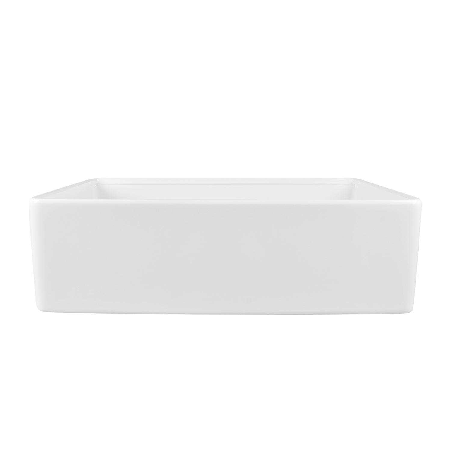 DeerValley White Fireclay 33 in. Single Bowl Farmhouse Apron Workstation Kitchen Sink with Accessories - Image 5