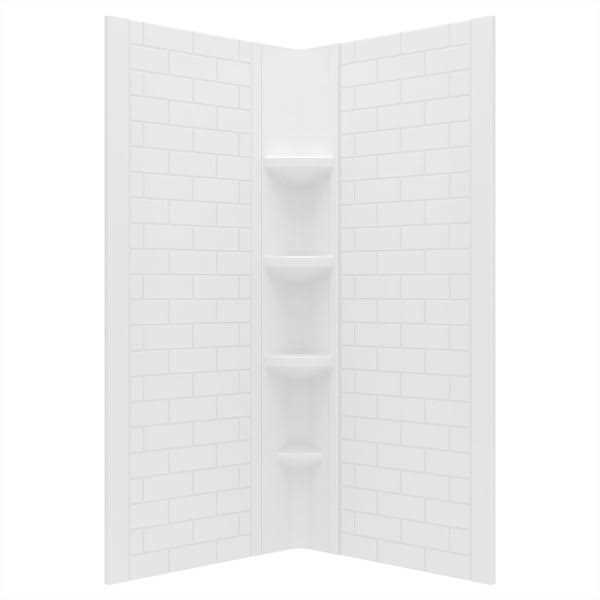 American Standard Elevate 36-in x 72-in 3-Piece Glue To Wall Arctic 2947SWT36.011 - Image 3