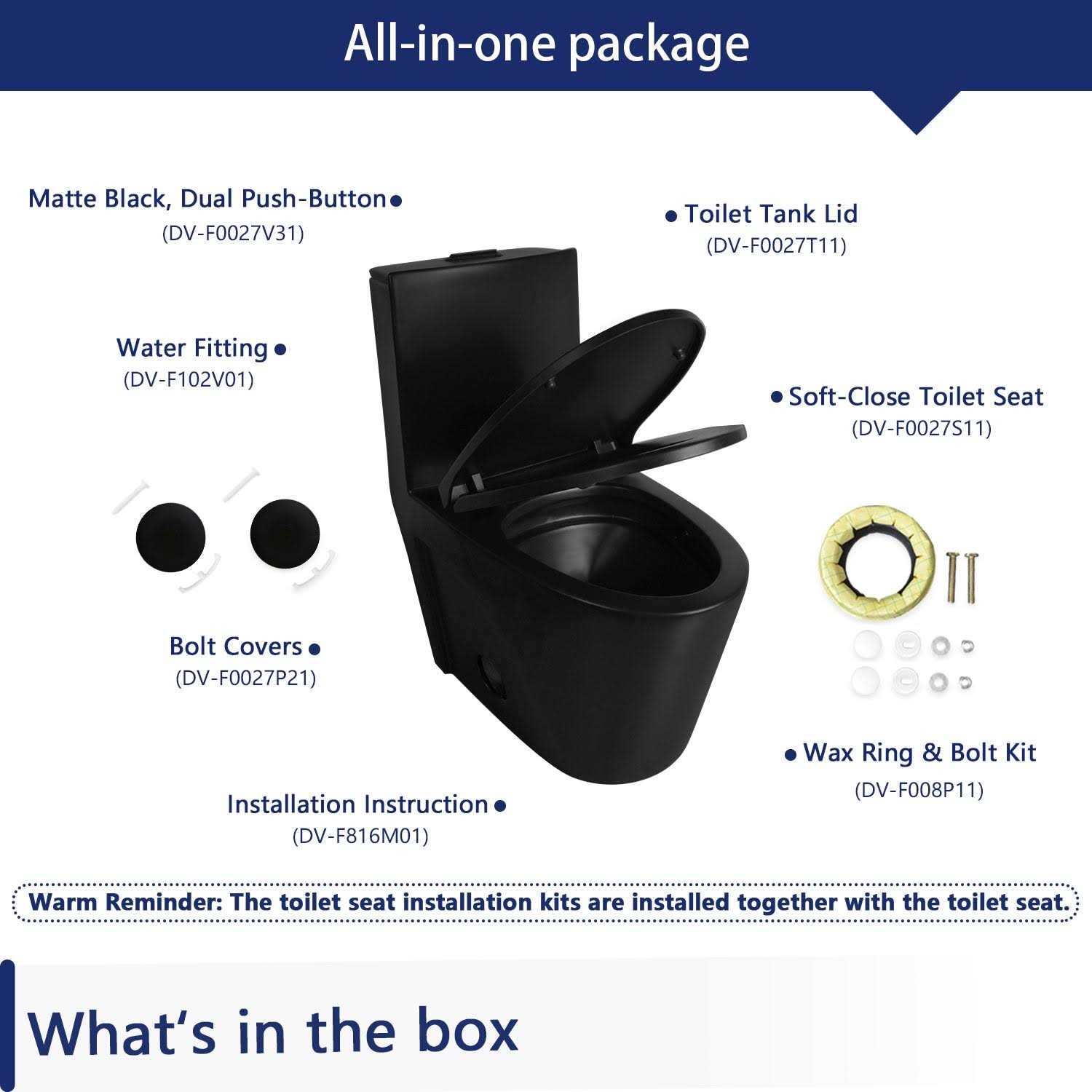 DeerValley Ace 1-Piece 0.8/1.28 GPF Dual Flush Elongated Toilet - Image 4