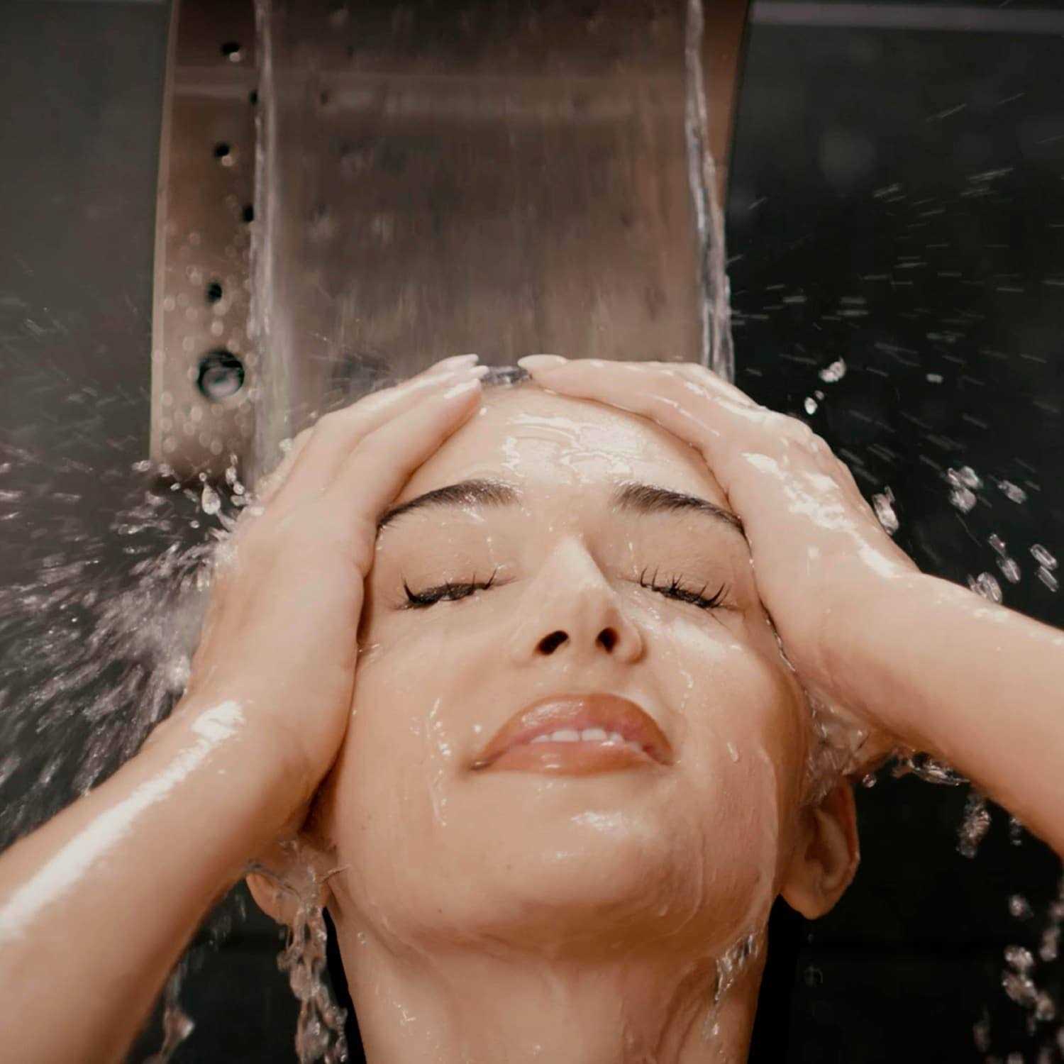 Oxygenics Curve Brushed Nickel Rectangle Rain Shower Head Fixed Shower Head 1.8-GPM 43588 - Image 3