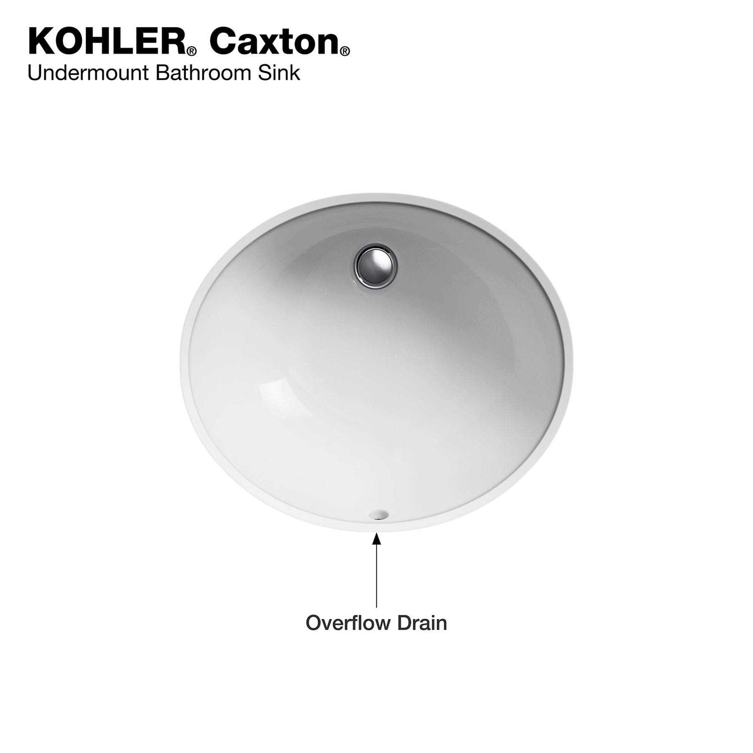 KOHLER Caxton White Undermount Oval Transitional Bathroom Sink - Image 2