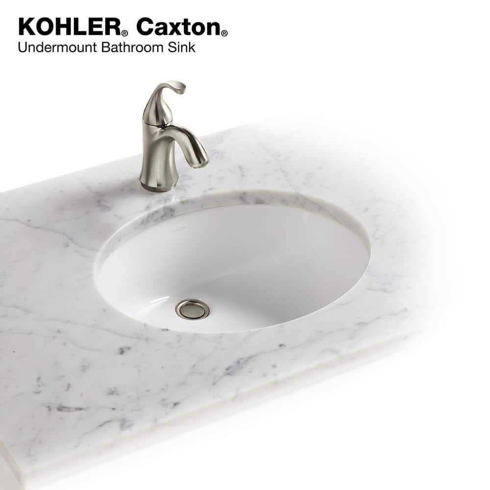 KOHLER Caxton White Undermount Oval Transitional Bathroom Sink - Image 5